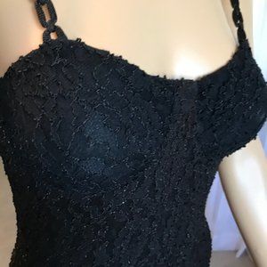 Black lace stretch Bodycon dress Size M